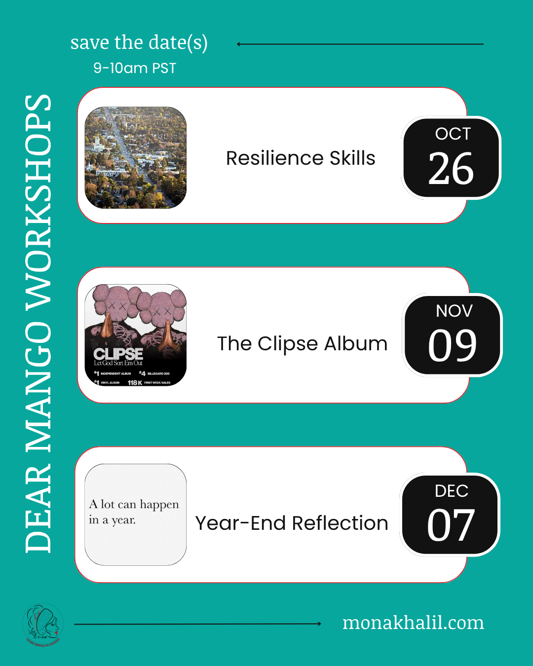 Save the dates | Three workshops to close out 2025