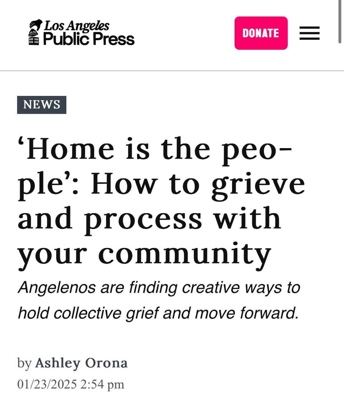 ‘Home is the people’: How to grieve and process with your community